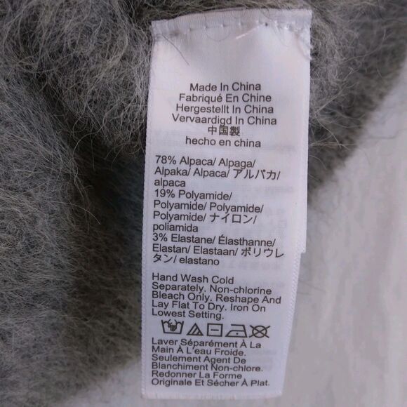 J. Crew Alpaca Blend Cardigan Gray Oversized Preppy Cabincore Women's Size L - Picture 9 of 16